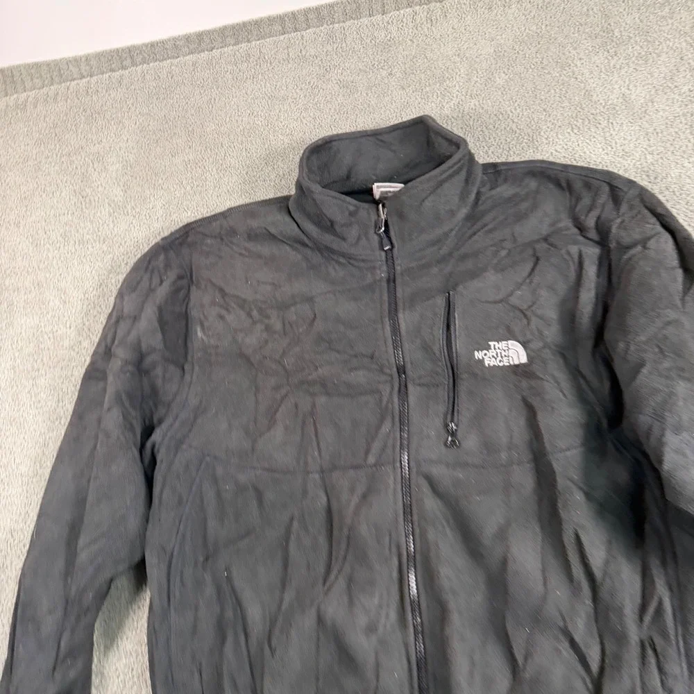 The North Face Mens Black Fleece Full Zip Jacket Mock Neck Size Large L/G 8902
